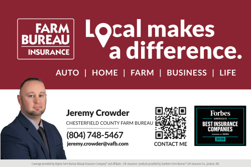 Jeremy Crowder with Chesterfield County Farm Bureau Insurance